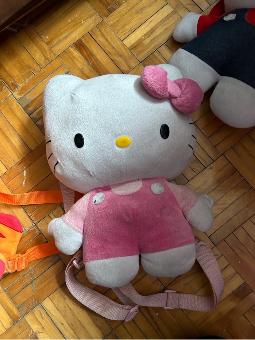 Hello Kitty Pink and White Plush Kids Backpack with Bow